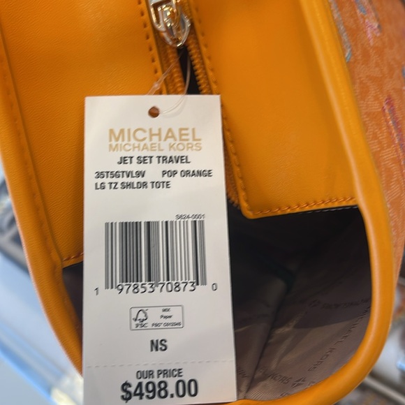 MICHAEL KORS Jet Set Large Printed Signature Logo Shoulder Tote Bag
POP ORANGE - Picture 8 of 16